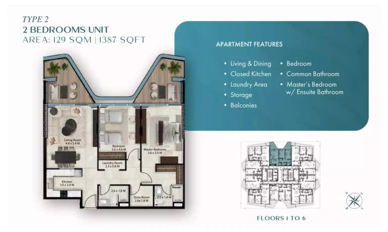 Cresswell Views floor plan 2 BR · 1387 sqft