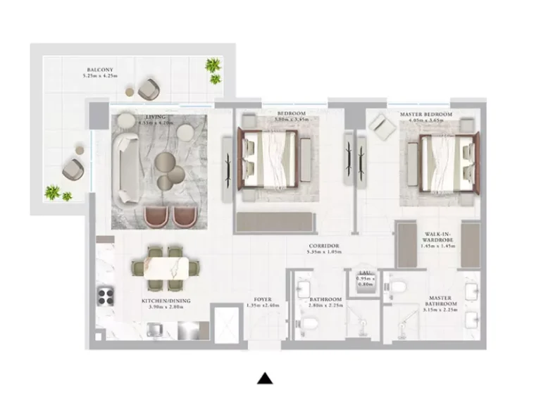 Ocean Point floor plan 2 BR · 1279 sqft