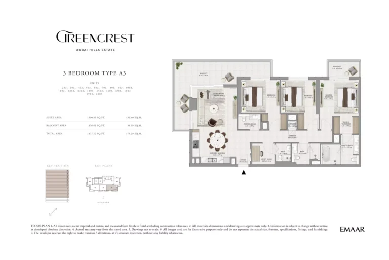 Greencrest floor plan 3 BR · 1877 sqft