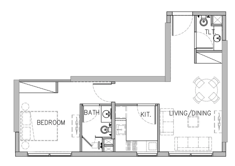 Stamn Yuni floor plan 1 BR · 954 sqft
