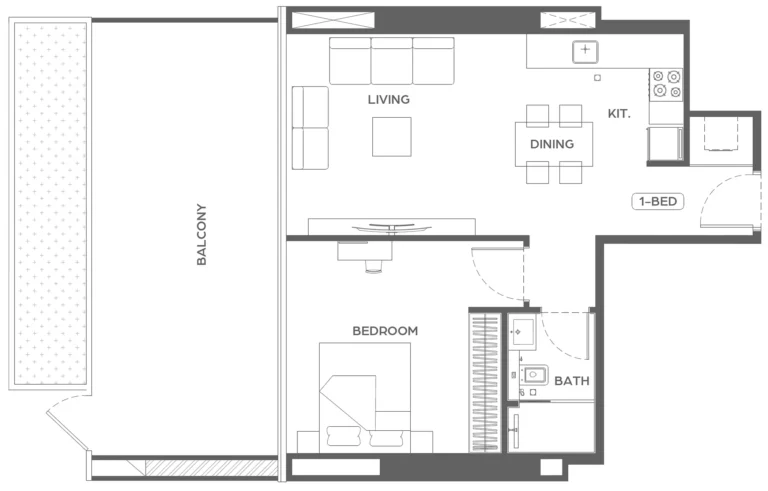 Binghatti Ivory floor plan 1 BR · 892 sqft
