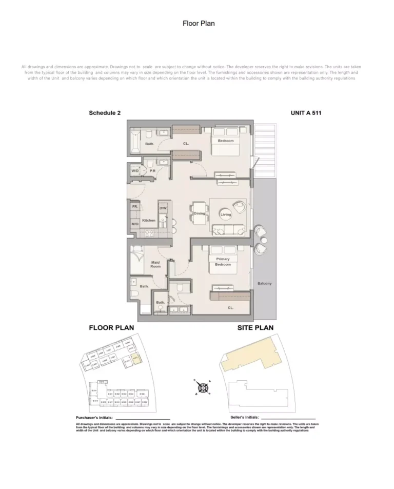The Hillgate floor plan 2-спальн. · 1322 sqft