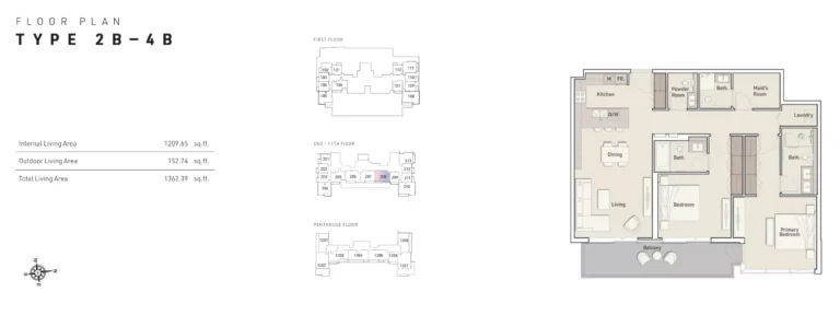 Ellington House 2 floor plan 2 BR · 1362 sqft