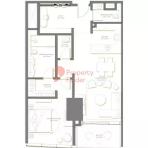Palm Beach Towers floor plan 1 BR · 1156 sqft