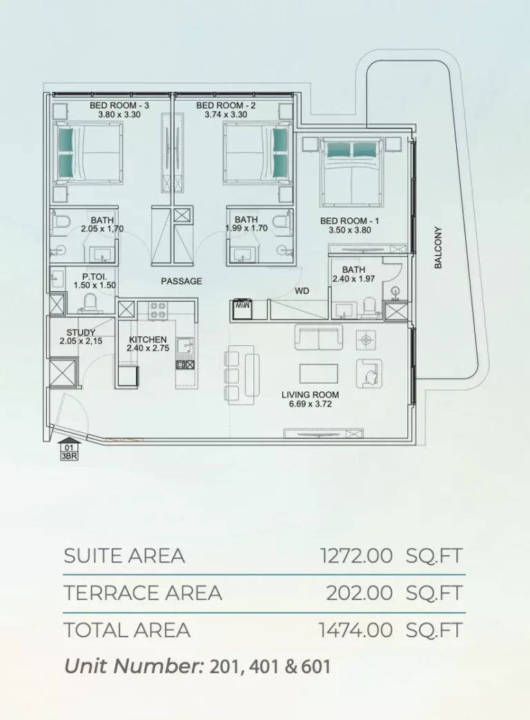 Floarea Breeze floor plan 3 BR · 1474 sqft