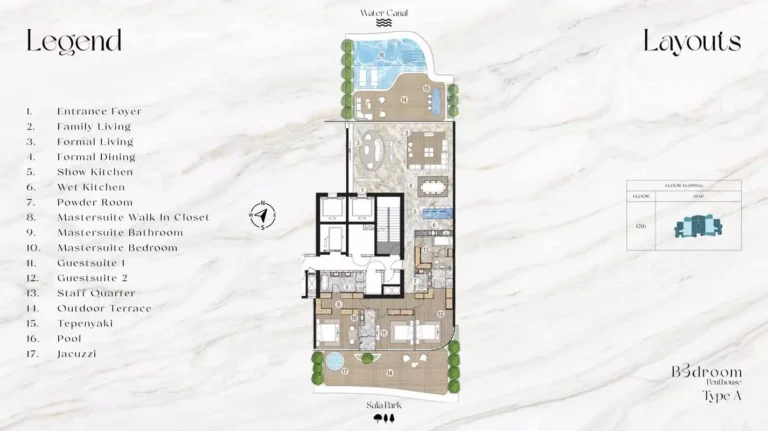 Casa Canal floor plan 3-спальн. · 4672 sqft