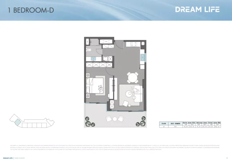 Dreamlife Residences floor plan 1 BR · 902 sqft
