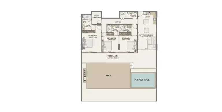 Celeste Heights floor plan 3-спальн. · 3196 кв. фут