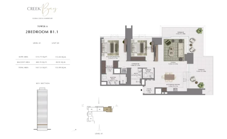 Creek Bay floor plan 2 BR · 1657 sqft