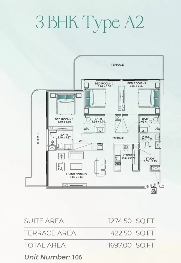 Floarea Breeze floor plan 3 BR · 1697 sqft