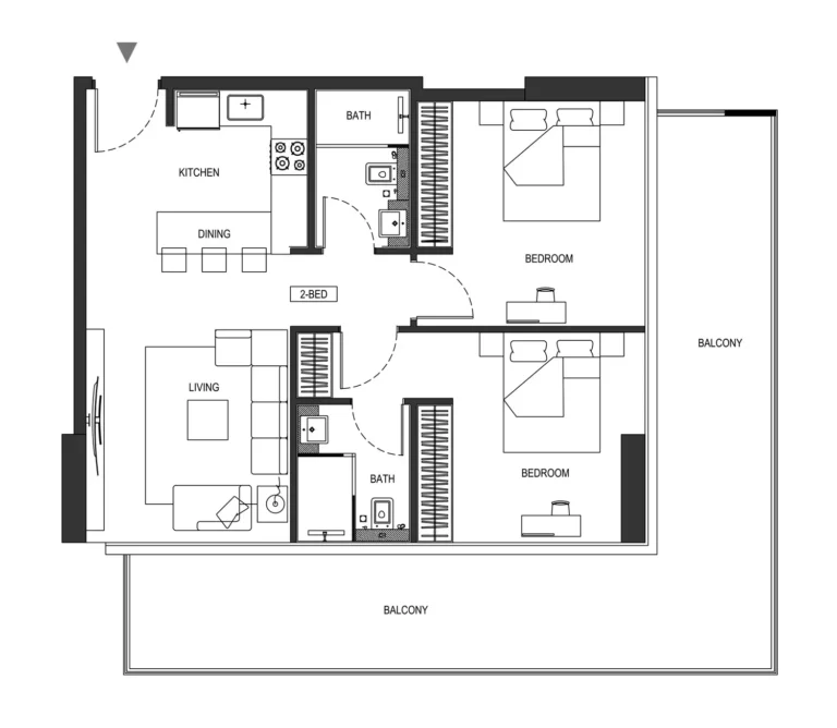 Binghatti Phoenix floor plan 1 BR · 1197 sqft