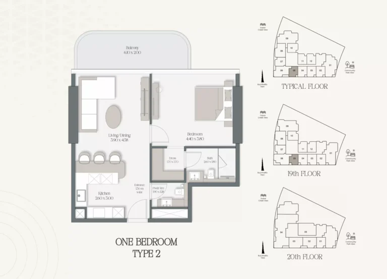 The Caden by Prescott floor plan 1 BR · 783 sqft