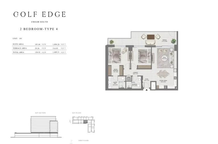 Golf Edge floor plan 2 BR · 1409 sqft