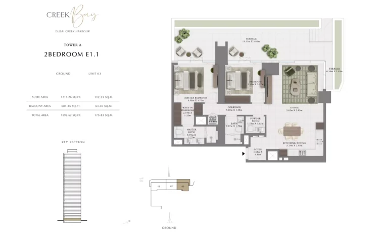 Creek Bay floor plan 2 BR · 1893 sqft