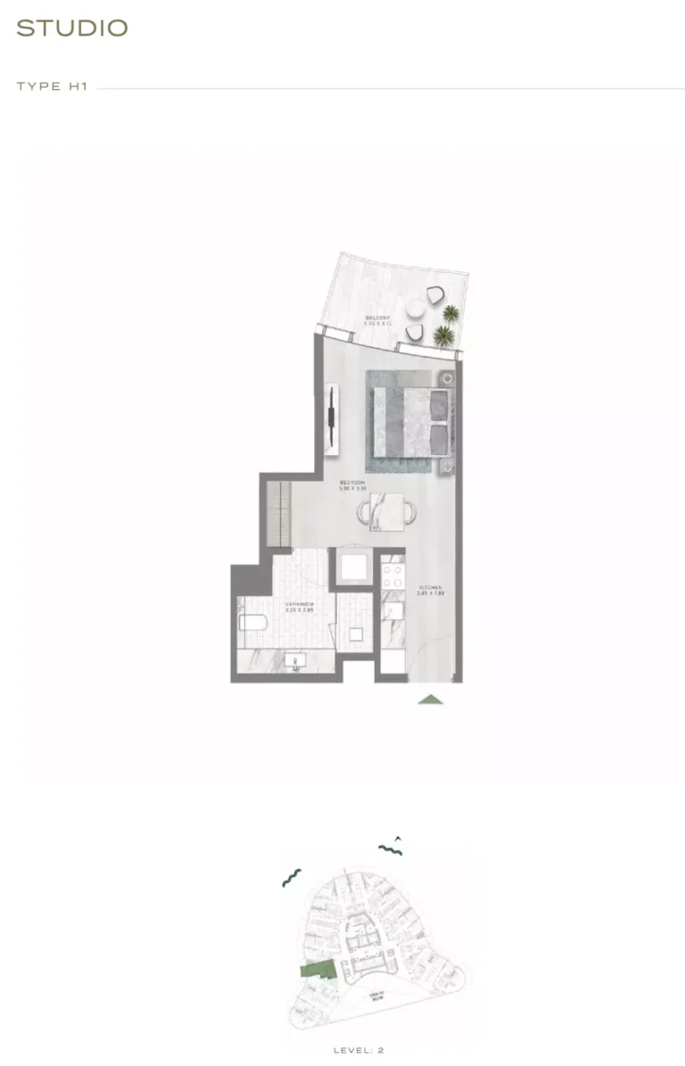 Canal Crown floor plan Studio