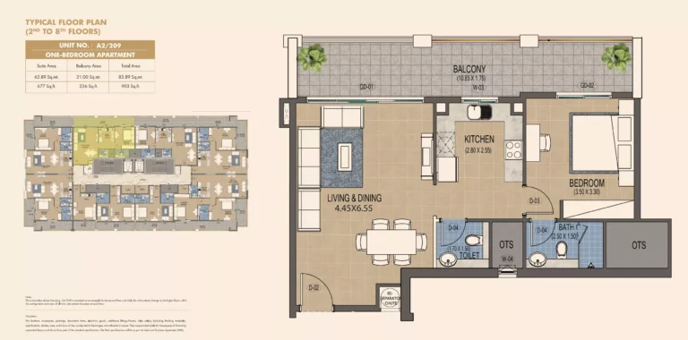 Purvanchal Triana Residences floor plan 1 BR · 903 sqft