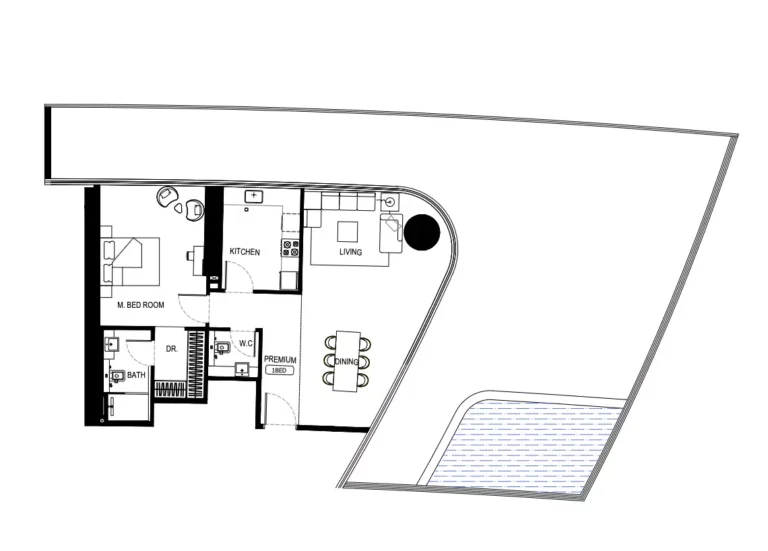 Binghatti Hills floor plan 1 BR