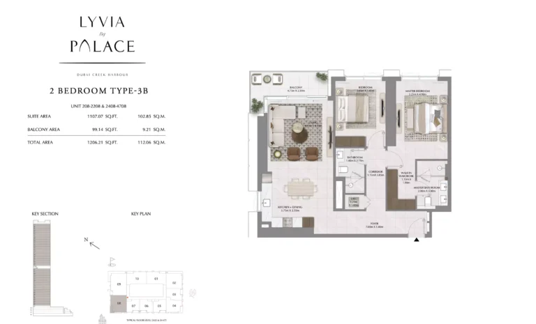 Lyvia by Palace floor plan 2 BR · 1206 sqft