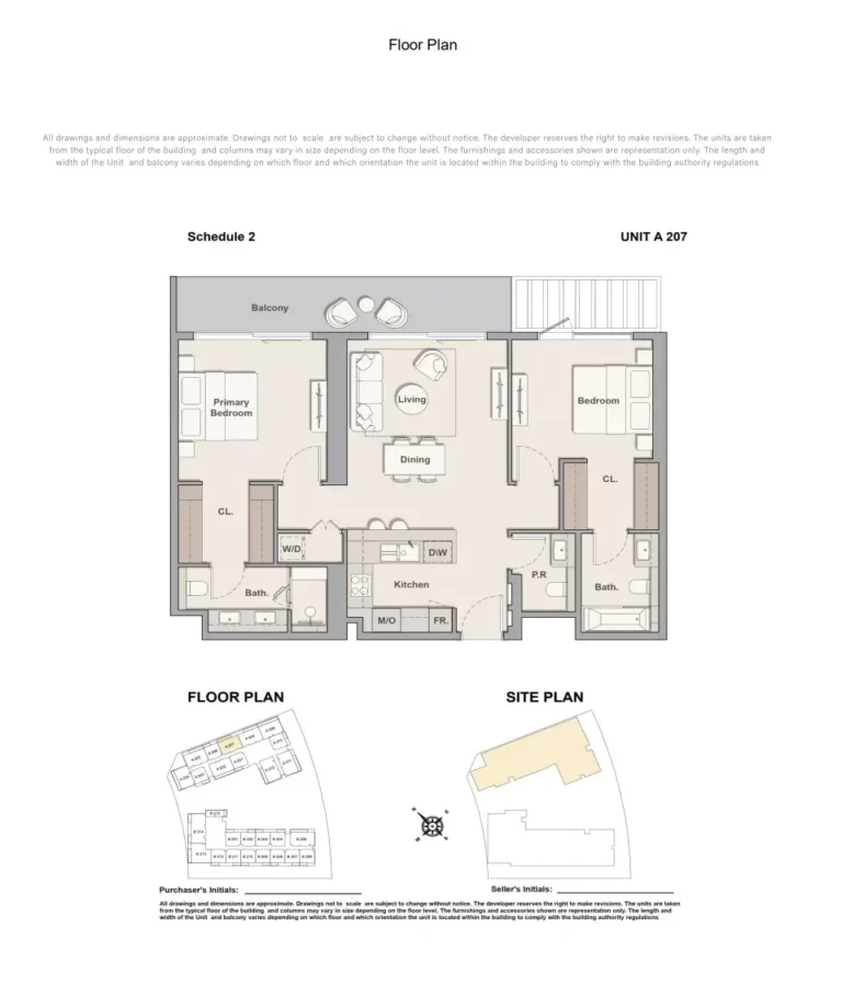 The Hillgate floor plan 2-спальн. · 1196 sqft