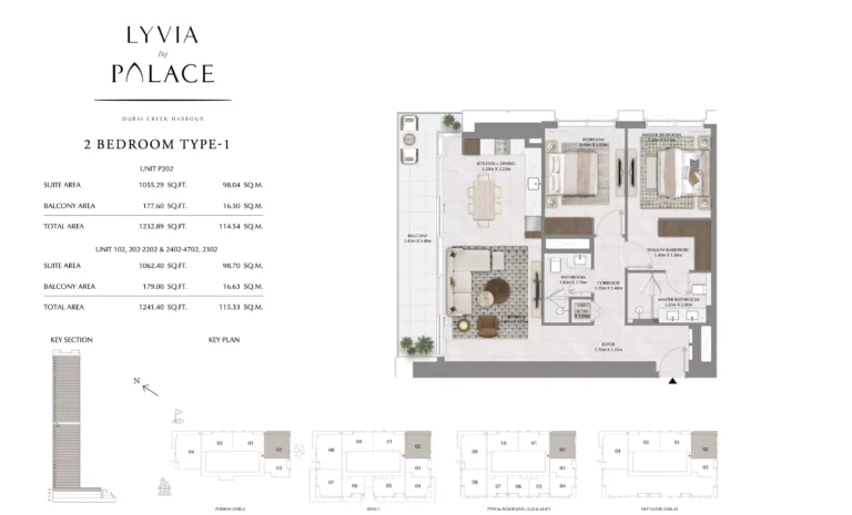 Lyvia by Palace floor plan 2 BR · 1233 sqft