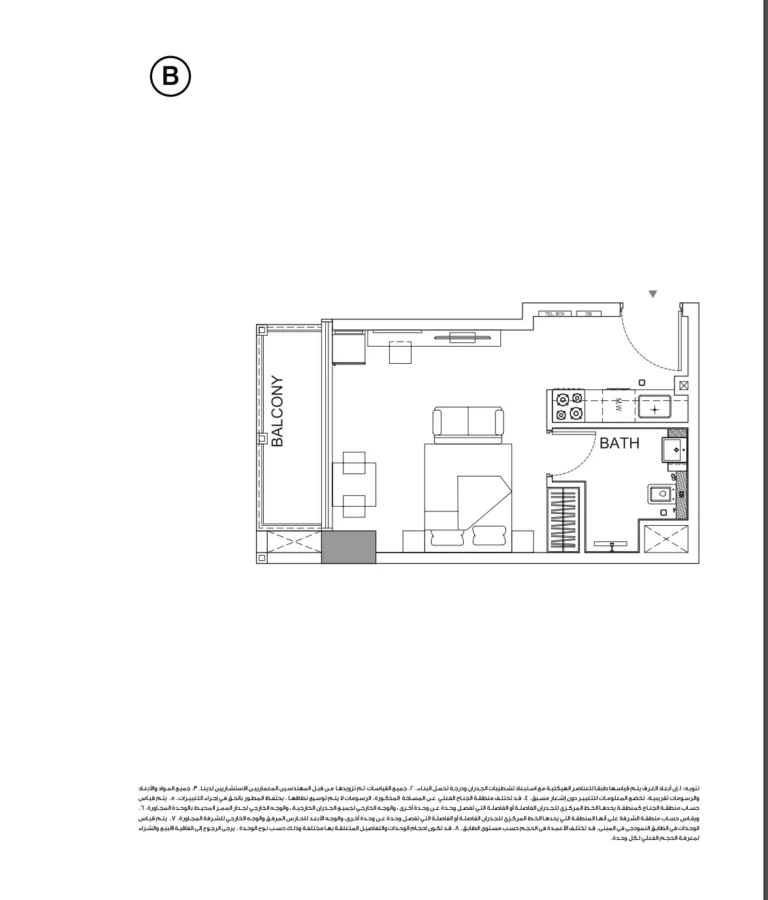 Binghatti Tulip floor plan Студия