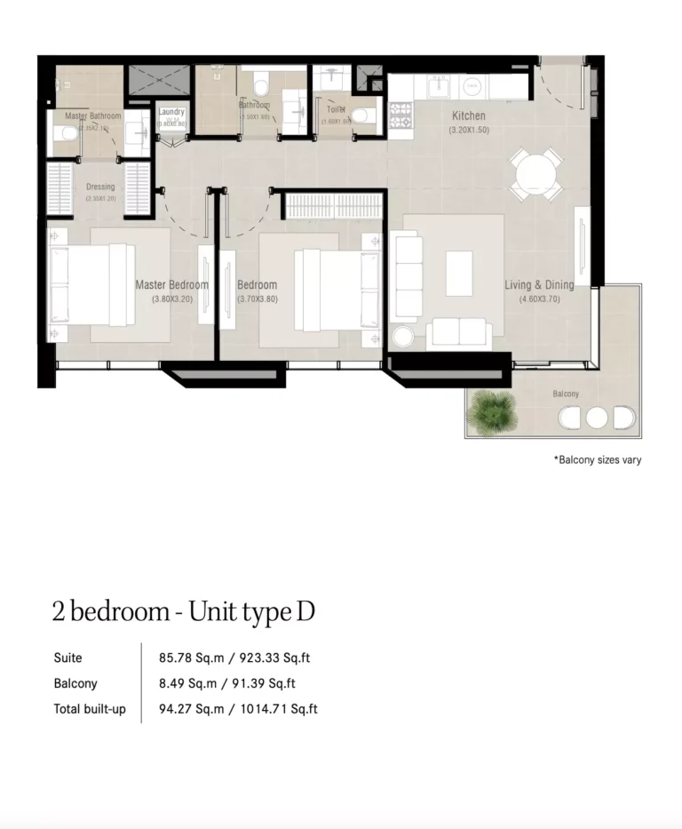 Alton floor plan 2 BR · 1014 sqft