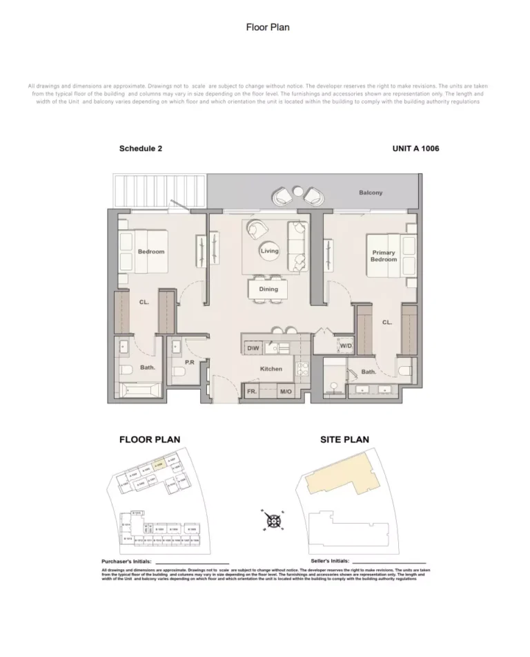The Hillgate floor plan 2-спальн. · 1196 sqft