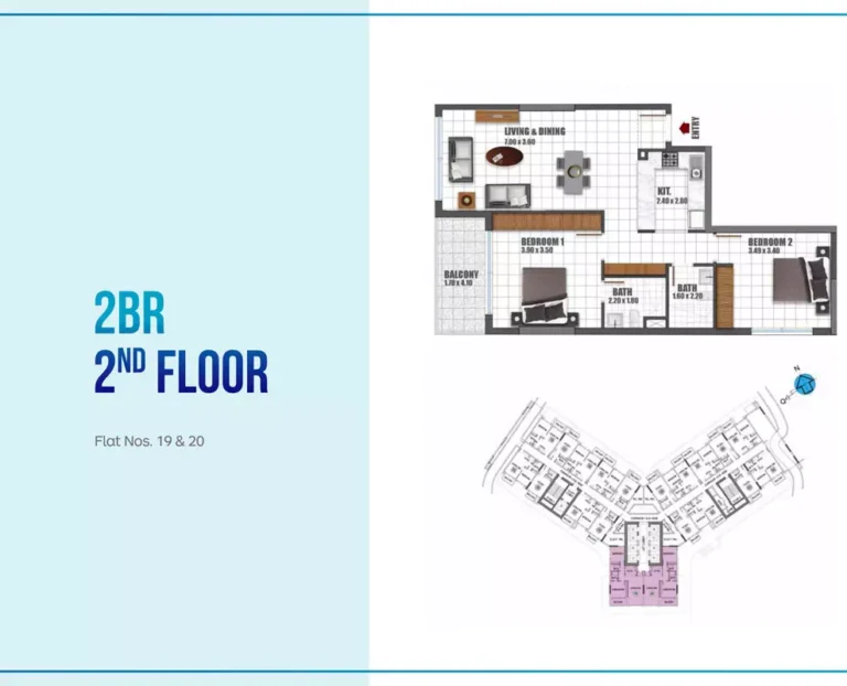 Skyz by Danube floor plan 2 BR · 995 sqft