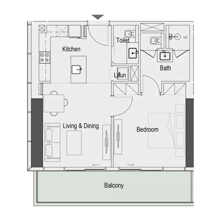 Sierra by Iman floor plan 1 BR · 789 sqft