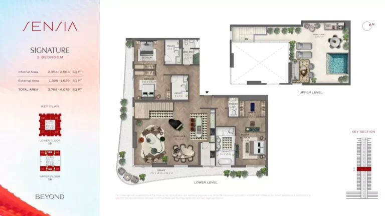 Sensia by Beyond floor plan 3-спальн. · 3754 sqft