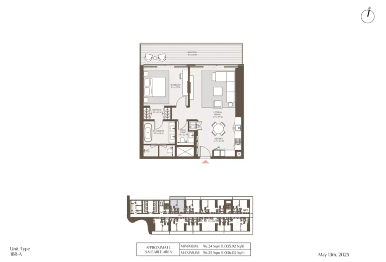 Akala Hotel & Residences floor plan 1 BR · 1035 sqft