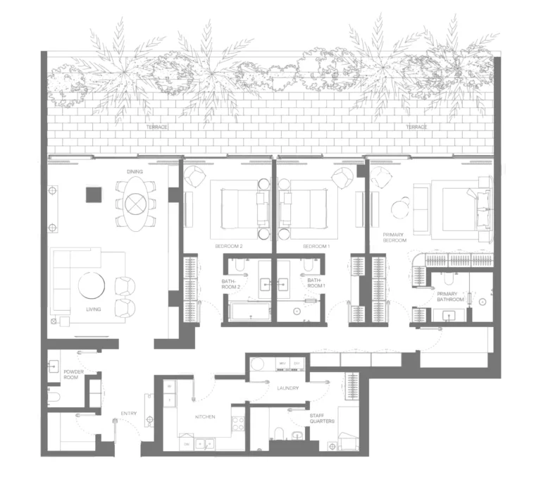 Eden House The Canal floor plan 3 BR · 3294 sqft
