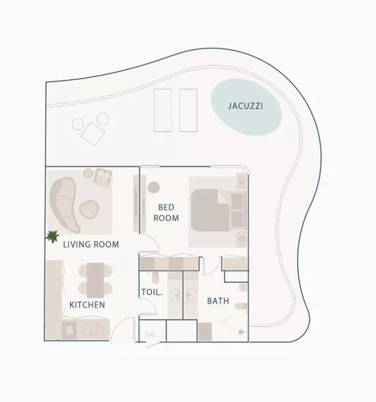 Beach Walk 3 floor plan 1 BR · 450 sqft