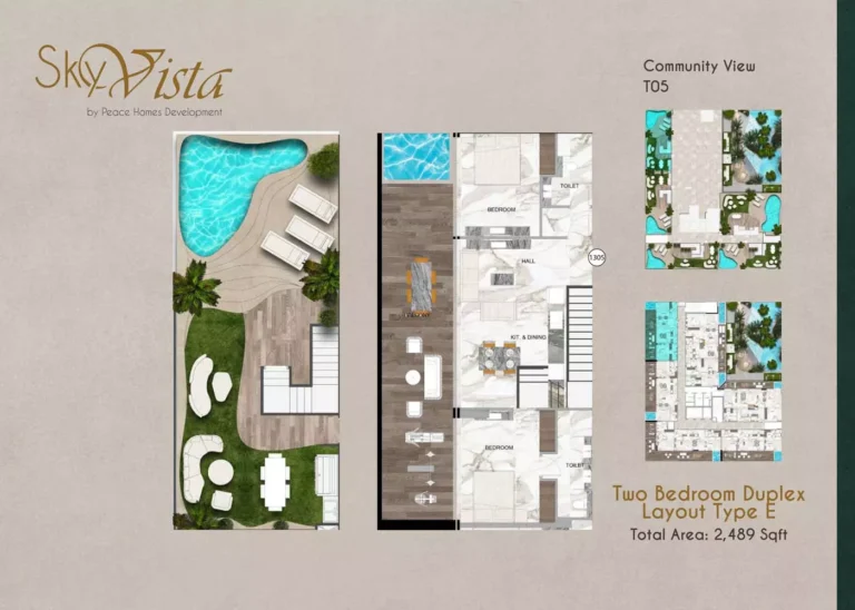 Sky Vista floor plan 2-спальн. · 2489 sqft