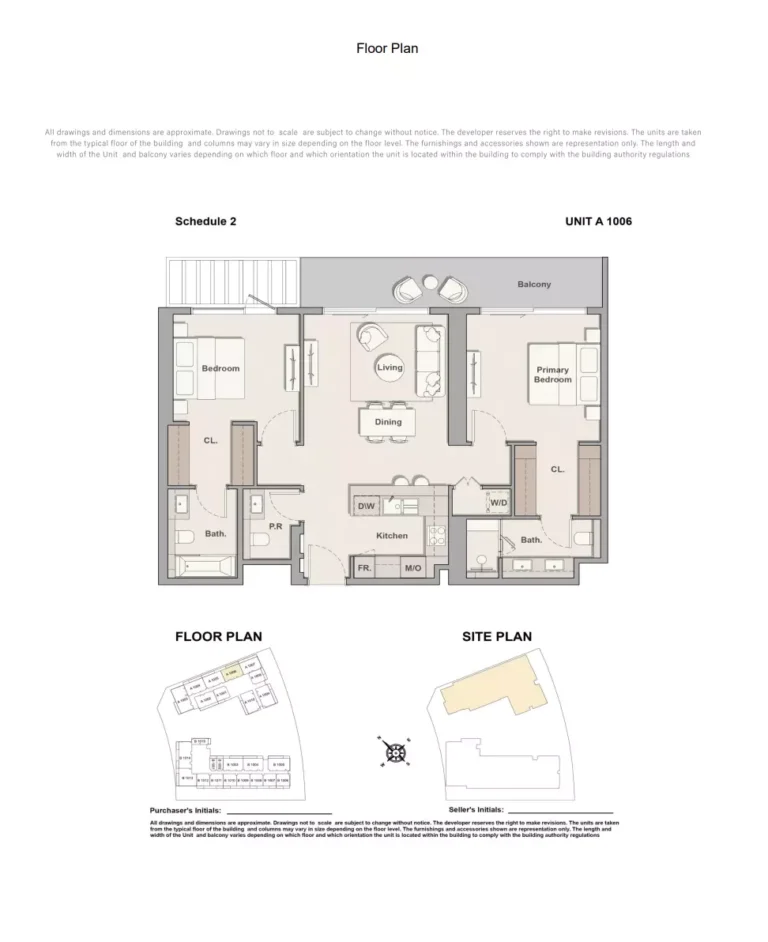 The Hillgate floor plan 2-спальн. · 1196 sqft