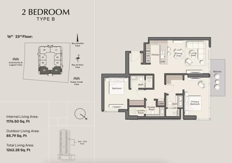 Belmore Residences floor plan 2 BR · 1262 sqft