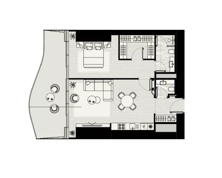LIV Maritime floor plan 1 BR · 1170 sqft