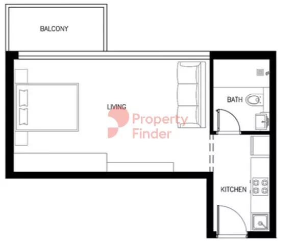 Kyoto By ORO24 floor plan Studio · 438 sqft