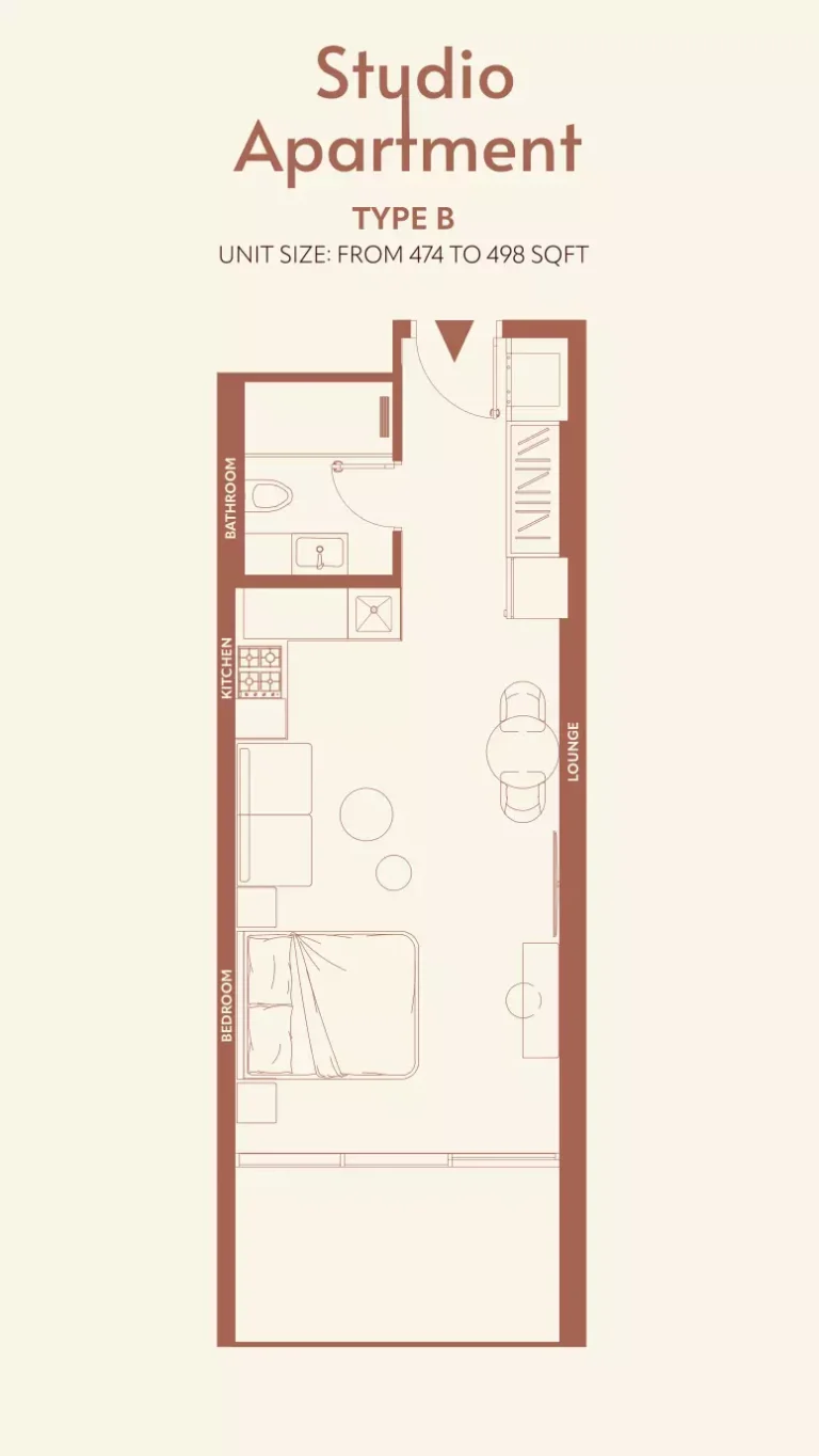 11 Hills Park floor plan Studio · 474 sqft