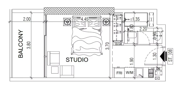 Santorini Residences floor plan Студия