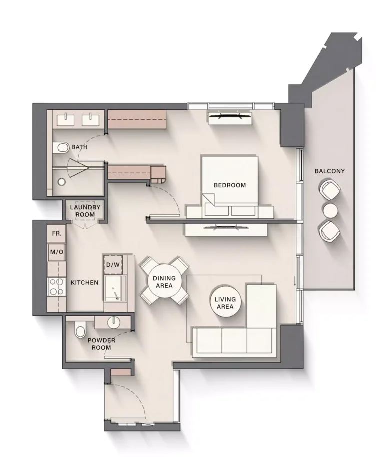 Highgrove by Ellington floor plan 1-спальн. · 905 sqft