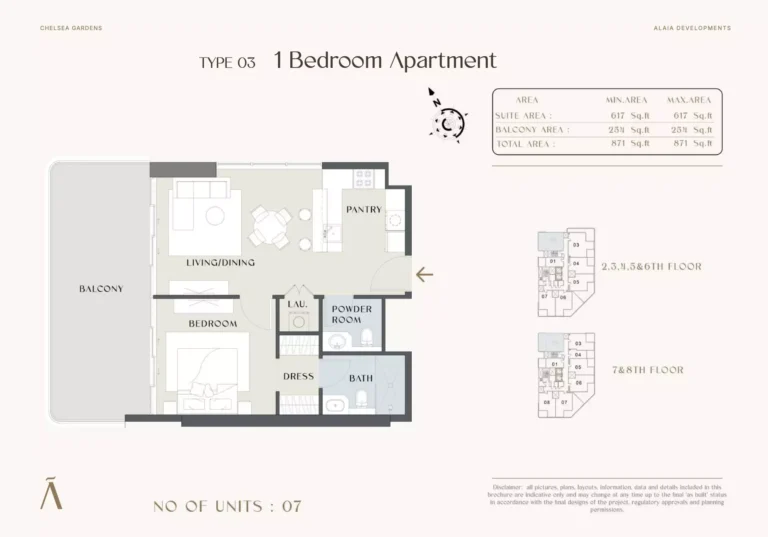 Chelsea Gardens floor plan 1-спальн. · 871 sqft