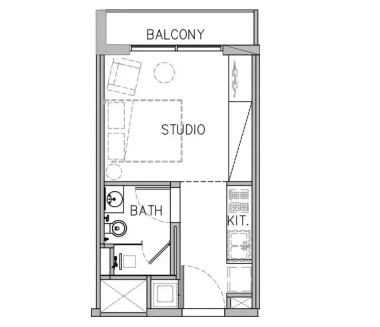 Stamn Yuni floor plan Studio · 312 sqft