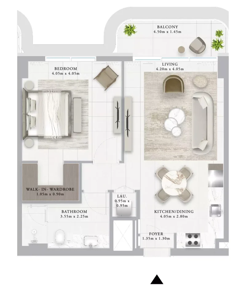 Ocean Star floor plan 1-спальн. · 790 sqft
