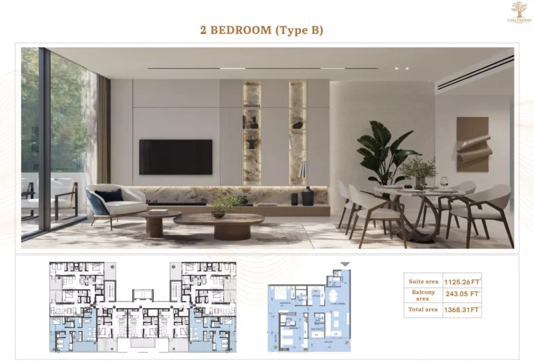 Celia Gardens floor plan 2-спальн. · 1368 sqft