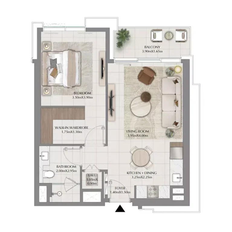 Terra Woods floor plan 1-спальн. · 765 sqft