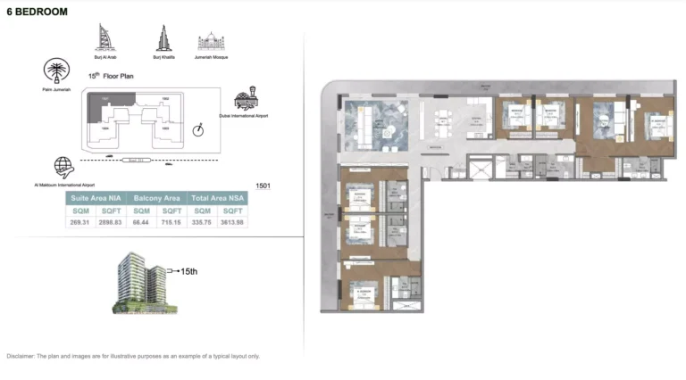 Forest City Tower floor plan 6 BR · 3613 sqft