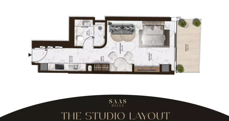 SAAS Hills floor plan Studio · 530 sqft