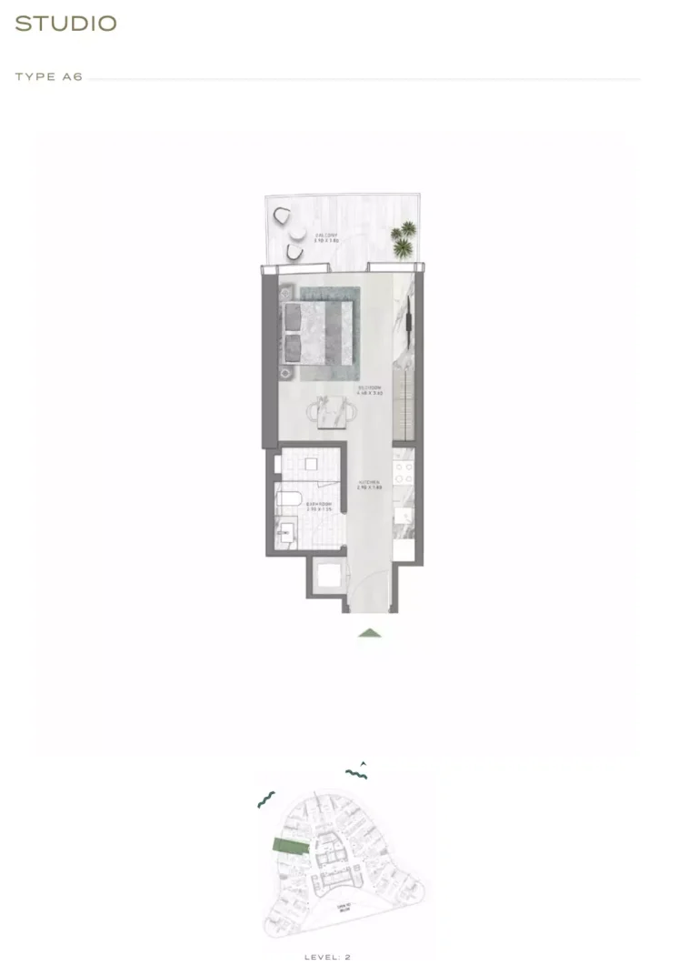 Canal Crown floor plan Studio
