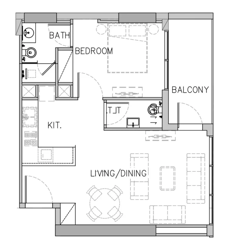 Stamn Yuni floor plan 1 BR · 839 sqft